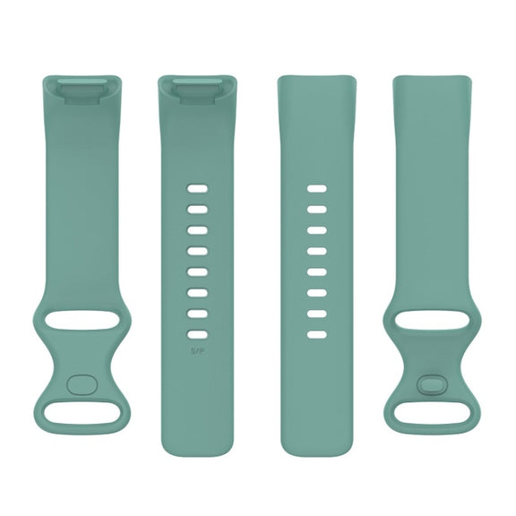 For Fitbit Charge 6 Solid Color Butterfly Buckle Silicone Watch Band, Size:L Size(Pine Green)