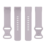 For Fitbit Charge 6 Solid Color Butterfly Buckle Silicone Watch Band, Size:L Size(Light Purple)