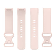 For Fitbit Charge 6 Solid Color Butterfly Buckle Silicone Watch Band, Size:S Size(Light Pink)
