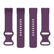 For Fitbit Charge 6 Solid Color Butterfly Buckle Silicone Watch Band, Size:S Size(Dark Purple)