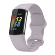For Fitbit Charge 6 Solid Color Butterfly Buckle Silicone Watch Band, Size:S Size(Light Purple) - Watch Bands by PMC TechLife | Online Shopping South Africa | PMC TechLife | Buy Now Pay Later Mobicred
