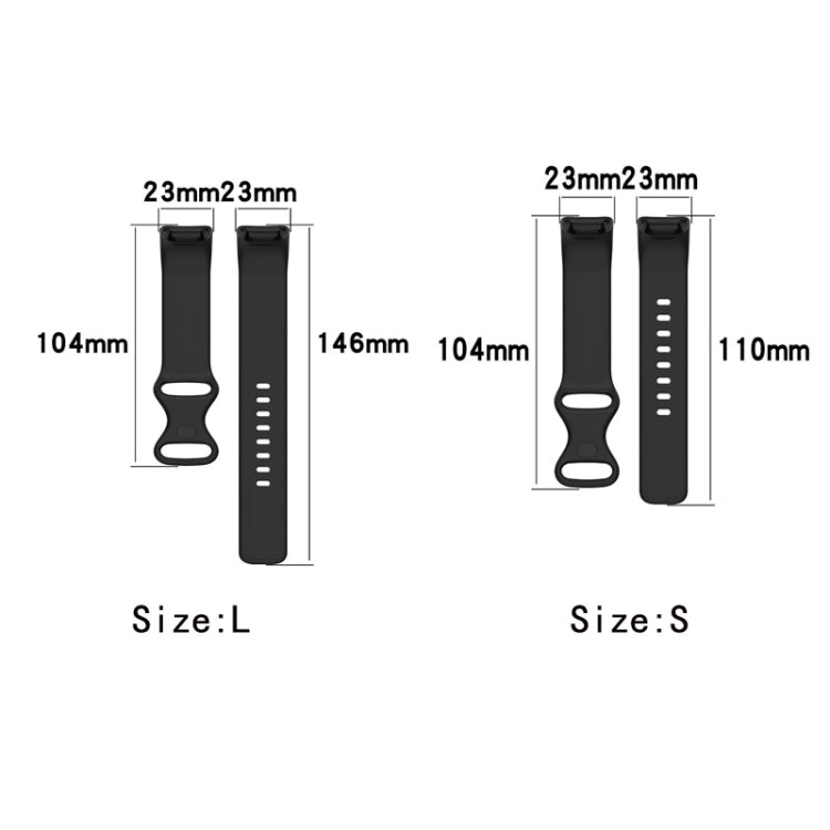 For Fitbit Charge 6 Solid Color Butterfly Buckle Silicone Watch Band, Size:S Size(Red)