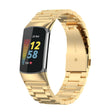 For Fitbit Charge 6 Three Beads Stainless Steel Metal Watch Band(Gold) - Watch Bands by PMC TechLife | Online Shopping South Africa | PMC TechLife | Buy Now Pay Later Mobicred