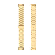 For Fitbit Charge 6 Three Beads Stainless Steel Metal Watch Band(Gold)
