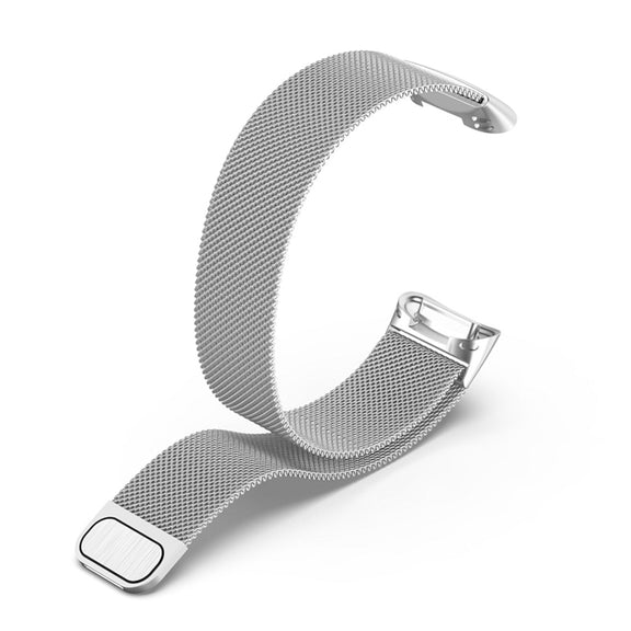 For Fitbit Charge 6 Milan Magnetic Metal Steel Mesh Watch Band(Silver)