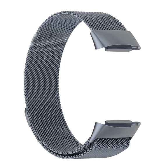 For Fitbit Charge 6 Milan Magnetic Metal Steel Mesh Watch Band(Gray)