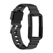 For Fitbit Charge 6 / 5 / 4 / 3 Armor Integrated TPU Watch Band(Black)