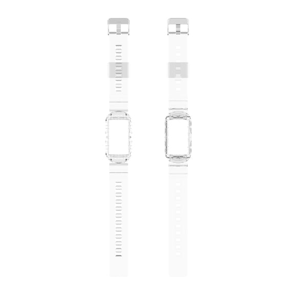 For Fitbit Charge 6 / 5 / 4 / 3 Armor Integrated TPU Watch Band(Transparent)