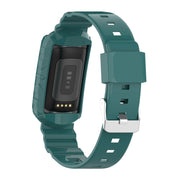 For Fitbit Charge 6 / 5 / 4 / 3 Armor Integrated TPU Watch Band(Pine Green)