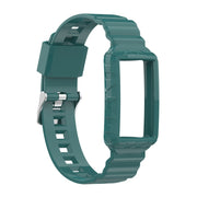 For Fitbit Charge 6 / 5 / 4 / 3 Armor Integrated TPU Watch Band(Pine Green)