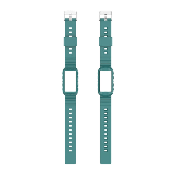 For Fitbit Charge 6 / 5 / 4 / 3 Armor Integrated TPU Watch Band(Pine Green)