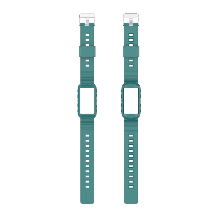 For Fitbit Charge 6 / 5 / 4 / 3 Armor Integrated TPU Watch Band(Pine Green)