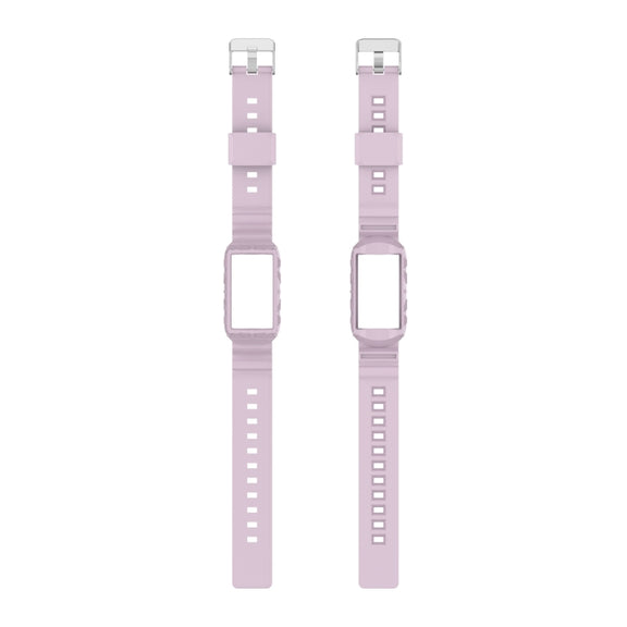 For Fitbit Charge 6 / 5 / 4 / 3 Armor Integrated TPU Watch Band(Light Purple)