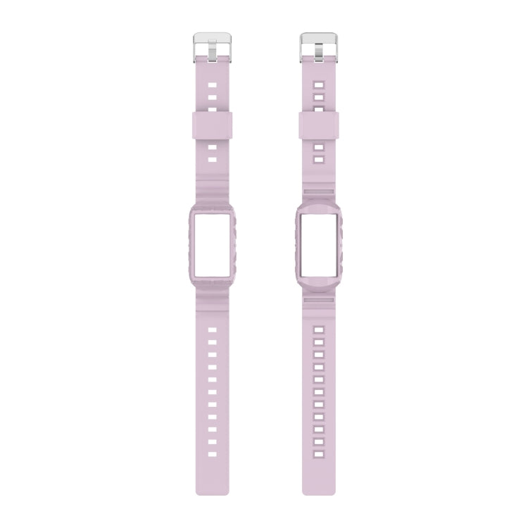 For Fitbit Charge 6 / 5 / 4 / 3 Armor Integrated TPU Watch Band(Light Purple)