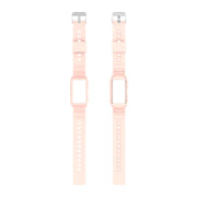 For Fitbit Charge 6 / 5 / 4 / 3 Armor Integrated TPU Watch Band(Light Pink)