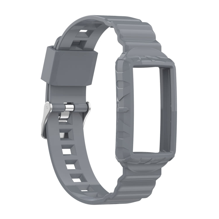 For Fitbit Charge 6 / 5 / 4 / 3 Armor Integrated TPU Watch Band(Gray)