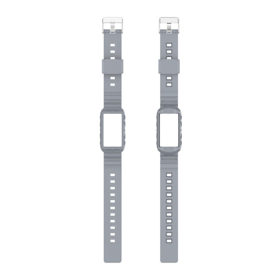 For Fitbit Charge 6 / 5 / 4 / 3 Armor Integrated TPU Watch Band(Gray)