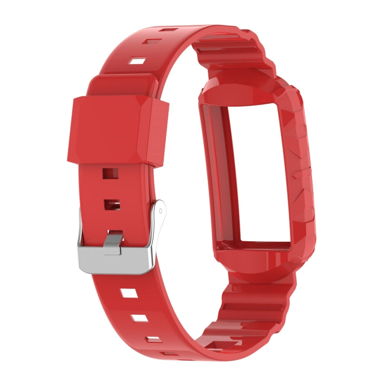 For Fitbit Charge 6 / 5 / 4 / 3 Armor Integrated TPU Watch Band(Red)