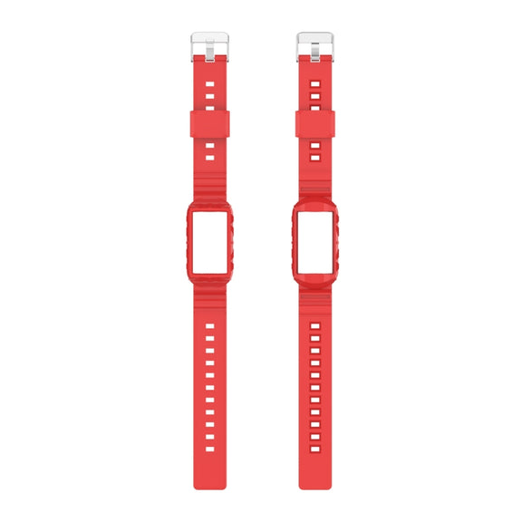 For Fitbit Charge 6 / 5 / 4 / 3 Armor Integrated TPU Watch Band(Red)