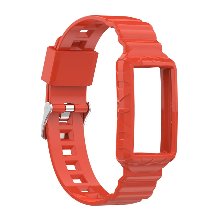 For Fitbit Charge 6 / 5 / 4 / 3 Armor Integrated TPU Watch Band(Orange)