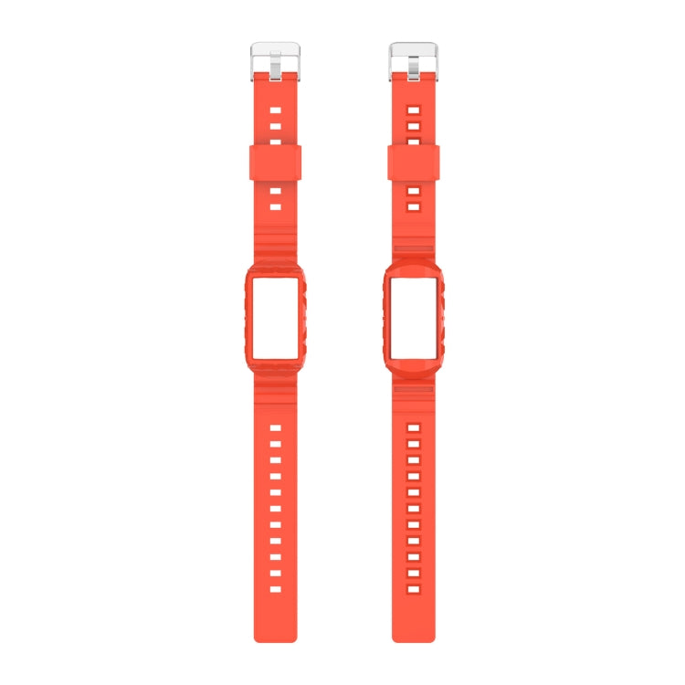 For Fitbit Charge 6 / 5 / 4 / 3 Armor Integrated TPU Watch Band(Orange)