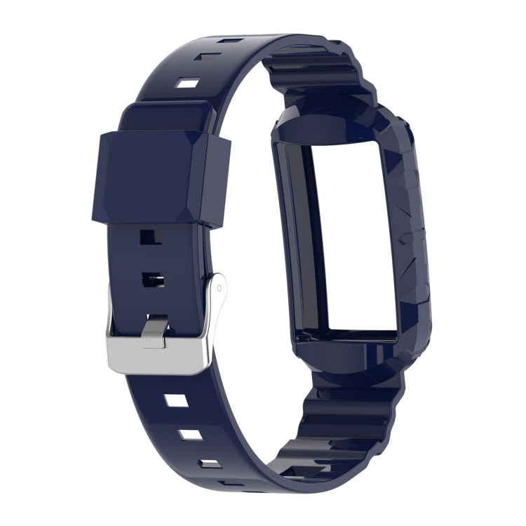 For Fitbit Charge 6 / 5 / 4 / 3 Armor Integrated TPU Watch Band(Navy Blue)
