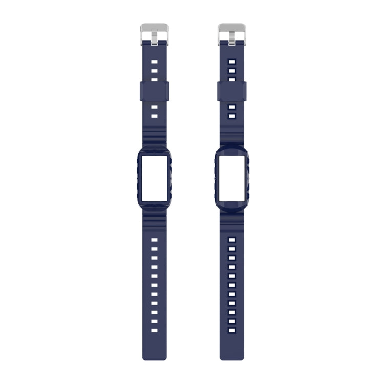 For Fitbit Charge 6 / 5 / 4 / 3 Armor Integrated TPU Watch Band(Navy Blue)
