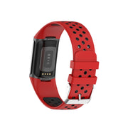 For Fitbit Charge 6 Dual Color Breathable Silicone Watch Band(Red+Black)