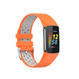 For Fitbit Charge 6 Dual Color Breathable Silicone Watch Band(Orange+Gray) - Watch Bands by PMC TechLife | Online Shopping South Africa | PMC TechLife | Buy Now Pay Later Mobicred