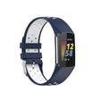 For Fitbit Charge 6 Dual Color Breathable Silicone Watch Band(Blue+White) - Watch Bands by PMC TechLife | Online Shopping South Africa | PMC TechLife