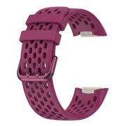For Fitbit Charge 6 Solid Color Breathable Sports Silicone Watch Band(Wine Red)