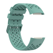 For Fitbit Charge 6 Solid Color Breathable Sports Silicone Watch Band(Pine Green)