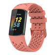 For Fitbit Charge 5 Solid Color Breathable Sports Silicone Watch Band(Pink) - Watch Bands by PMC TechLife | Online Shopping South Africa | PMC TechLife | Buy Now Pay Later Mobicred