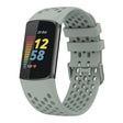 For Fitbit Charge 5 Solid Color Breathable Sports Silicone Watch Band(Gray) - Watch Bands by PMC TechLife | Online Shopping South Africa | PMC TechLife | Buy Now Pay Later Mobicred