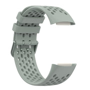For Fitbit Charge 5 Solid Color Breathable Sports Silicone Watch Band(Gray)