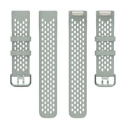 For Fitbit Charge 5 Solid Color Breathable Sports Silicone Watch Band(Gray)