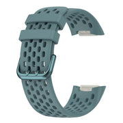 For Fitbit Charge 5 Solid Color Breathable Sports Silicone Watch Band(Blue)