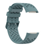 For Fitbit Charge 5 Solid Color Breathable Sports Silicone Watch Band(Blue)