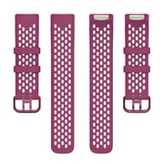 For Fitbit Charge 5 Solid Color Breathable Sports Silicone Watch Band(Wine Red)