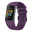For Fitbit Charge 5 Solid Color Breathable Sports Silicone Watch Band(Dark Purple) - Watch Bands by PMC TechLife | Online Shopping South Africa | PMC TechLife | Buy Now Pay Later Mobicred