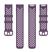 For Fitbit Charge 5 Solid Color Breathable Sports Silicone Watch Band(Dark Purple)
