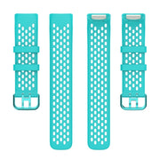 For Fitbit Charge 5 Solid Color Breathable Sports Silicone Watch Band(Teal Green)