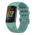 For Fitbit Charge 5 Solid Color Breathable Sports Silicone Watch Band(Pine Green) - Watch Bands by PMC TechLife | Online Shopping South Africa | PMC TechLife | Buy Now Pay Later Mobicred