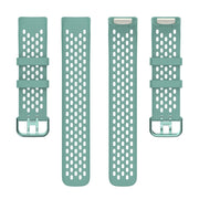 For Fitbit Charge 5 Solid Color Breathable Sports Silicone Watch Band(Pine Green)