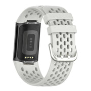 For Fitbit Charge 5 Solid Color Breathable Sports Silicone Watch Band(Starlight Color)