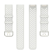For Fitbit Charge 5 Solid Color Breathable Sports Silicone Watch Band(Starlight Color)