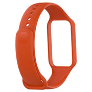 For Xiaomi Mi Band 8 Active Solid Color Integrated Silicone Watch Band(Orange)
