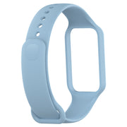 For Xiaomi Mi Band 8 Active Solid Color Integrated Silicone Watch Band(Light Blue)