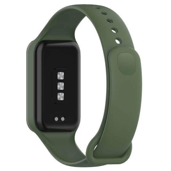 For Xiaomi Mi Band 8 Active Solid Color Integrated Silicone Watch Band(Army Green)