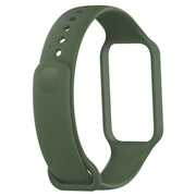 For Xiaomi Mi Band 8 Active Solid Color Integrated Silicone Watch Band(Army Green)